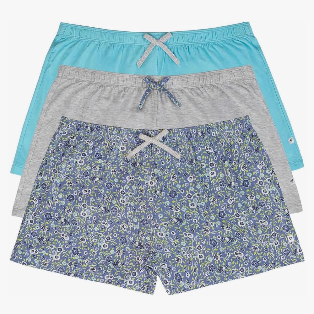 Jane & Bleecker Womens 3 Pack Sleep Short (Ditsy Blue, Large) NWT - Picture 3 of 6